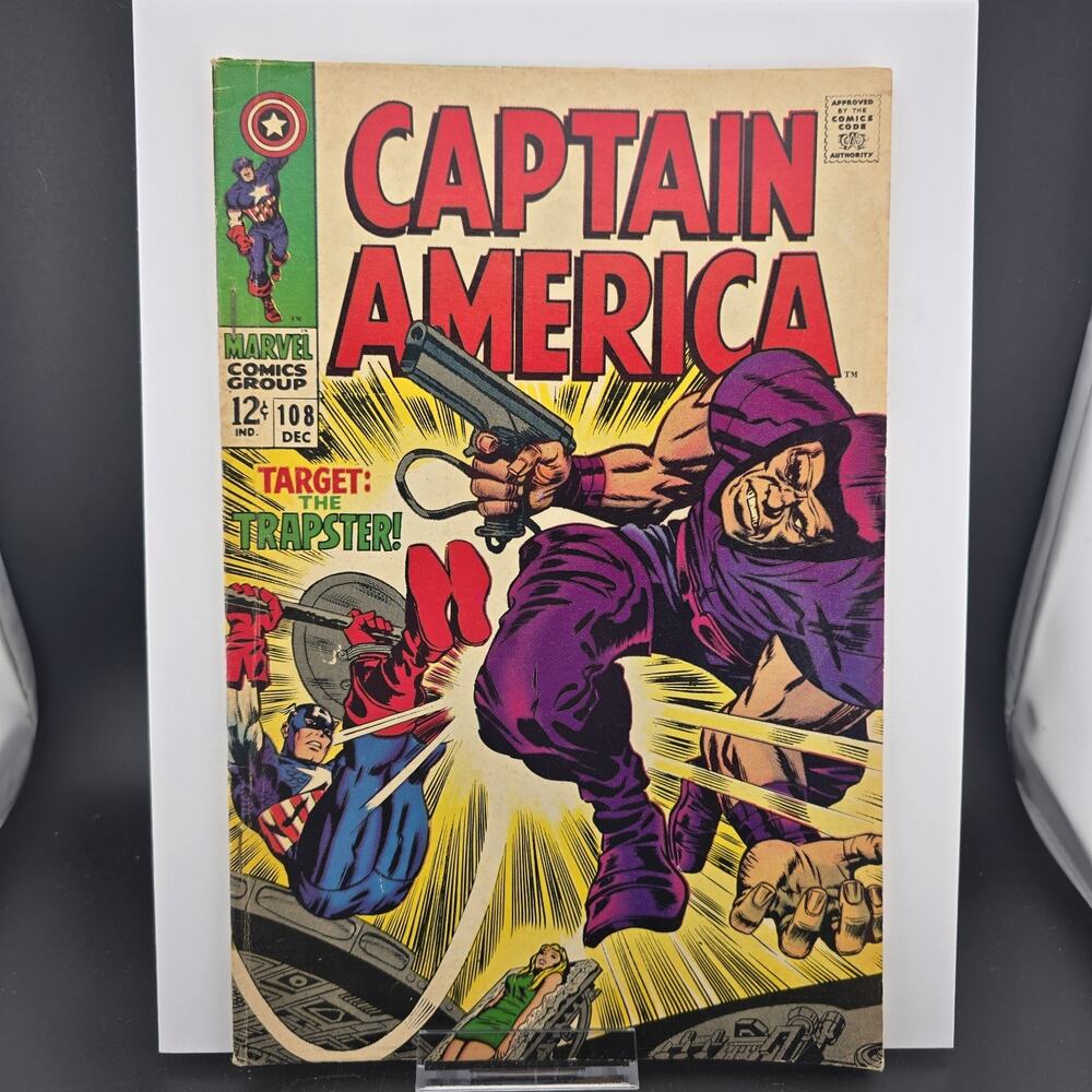 CAPTAIN AMERICA #108 (1968) - GRADE 6.5 - CAP FIGHTS THE TRAPSTER - SILVER AGE!